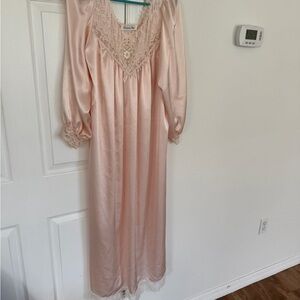 Vintage Lace Nightgown in Blush Pink made in USA